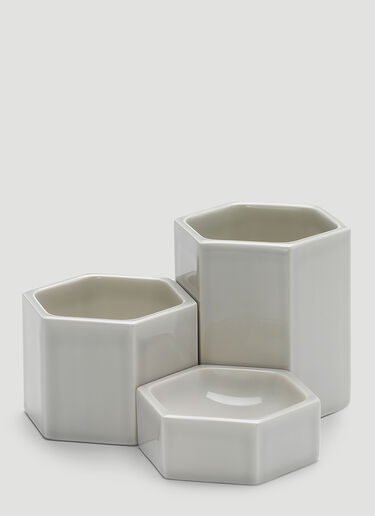 Vitra Set Of Three Hexagonal Containers Grey wps0644796