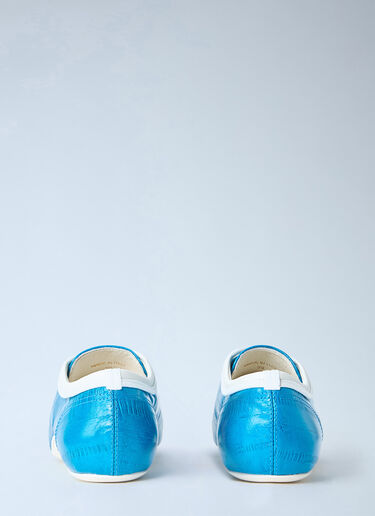 LN-CC® - Dries Van Noten: Lace-Up Leather Sneakers - Blue Dries Van Noten Lace-Up Leather Sneakers Blue dvn0264056