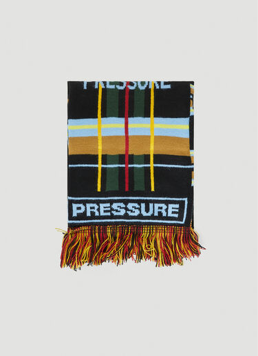 Pressure Logo Jacquard Check Scarf Black prs0150010