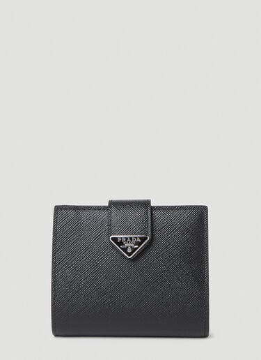 Prada 로고 플라크 지갑 블랙 pra0153027
