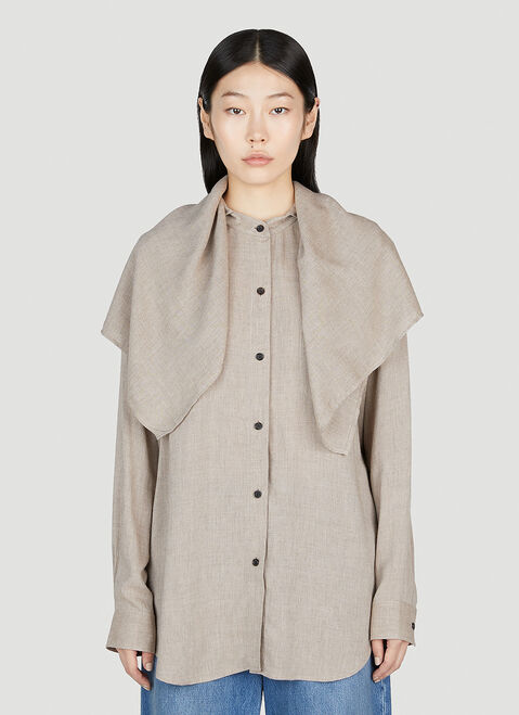 TOTEME Scarf-Collar Shirt Blue tot0254013