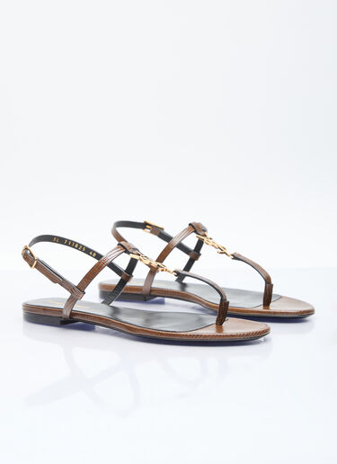 Saint Laurent Cassandra Sandals Brown sla0255039