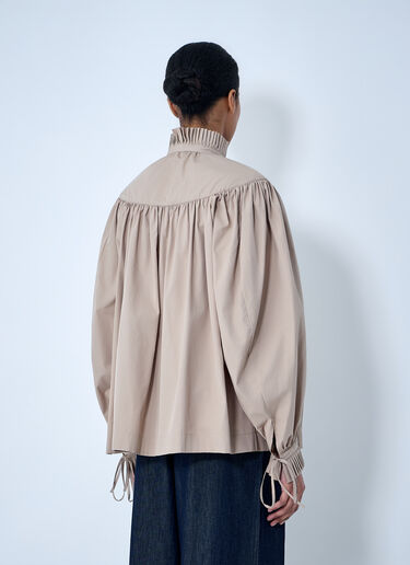 Gathered Neck Blouse Dries Van Noten Gathered Neck Blouse Beige dvn0263008