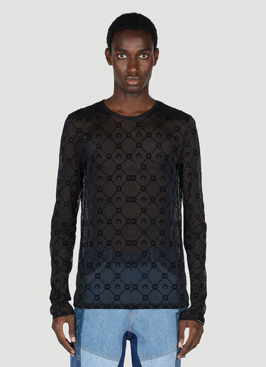 Marine Serre Flocked Mesh Top Black mrs0152009