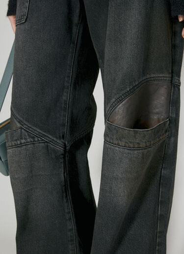 Guess USA 로 라이즈 와이드 레그 진 블랙 gue0254006
