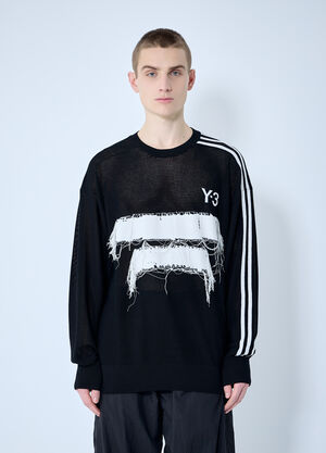 Y-3 GFX Distressed Sweater Beige yyy0160007
