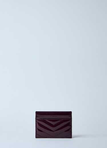 Saint Laurent Logo Plaque Leather Cardholder Red sla0258031