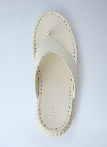 LN-CC® - Chloé: Nama Wedge Sandals - White Chloé Nama Wedge Sandals White chl0265040