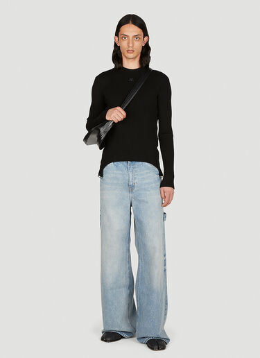 ダーティブルーバギージーンズ Courrèges ダーティブルーバギージーンズ ライトブルー cou0152004