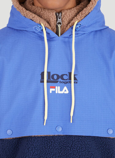 Fila x Flock Together Borg Hybrid Hooded Sweatshirt Brown fft0346001