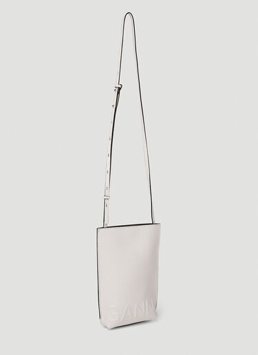 GANNI Banner Small Shoulder Bag White gan0251099