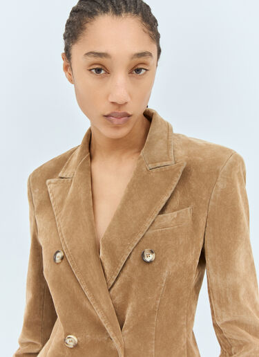 Sportmax Flocked Denim Blazer Brown spx0258003