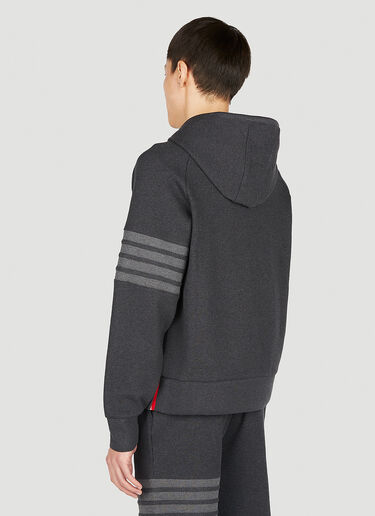 Thom Browne Raglan Sleeve Zip Up Hooded Sweatshirt Dark Grey thb0151004
