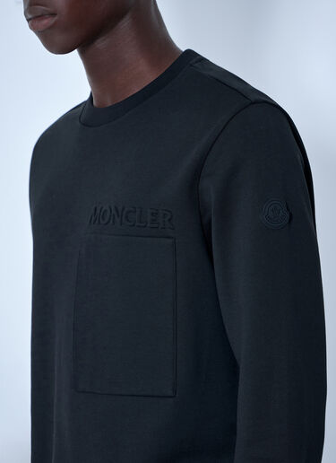 LN-CC® - Moncler: Crewneck Sweatshirt - Black Moncler Crewneck Sweatshirt Black mon0165028