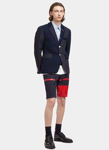 Thom Browne Painted Canvas Striped Shorts Navy thb0127018