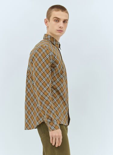 Burberry Check Cotton Shirt Brown bur0158003