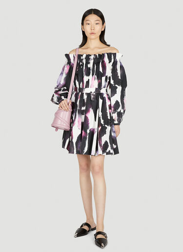 Alexander McQueen Painted Pleated Dress Black amq0251052