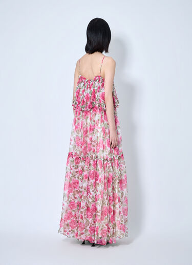 LN-CC® - Chloé: Long Silk Muslin Dress - Pink Chloé Long Silk Muslin Dress Pink chl0264010