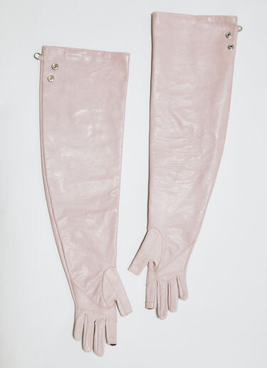 Rick Owens Long Leather Gloves Pink ric0254018