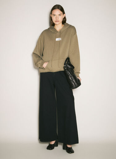 MM6 Maison Margiela Logo Patch Hooded Sweatshirt Green mmm0257004