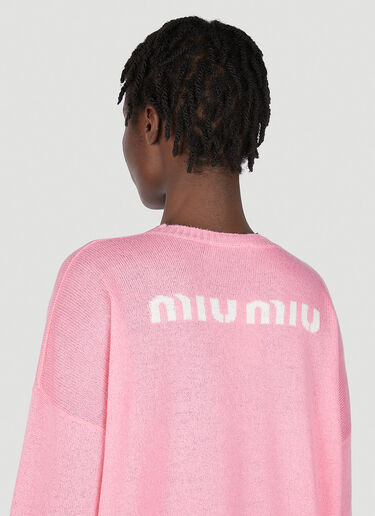 Miu Miu ロゴ インターシャ セーター ピンク miu0252003