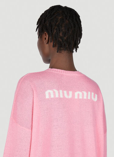 Logo Intarsia Sweater Miu Miu Logo Intarsia Sweater Pink miu0252003