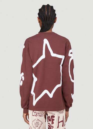 Come Tees Spray Logo Print Sweatshirt Brown com0340008