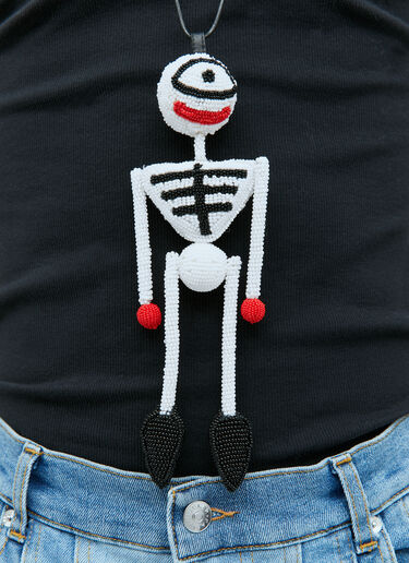 One Eyed Skeleton 3D Beaded Necklace Walter Van Beirendonck One Eyed Skeleton 3D Beaded Necklace White wlt0154030