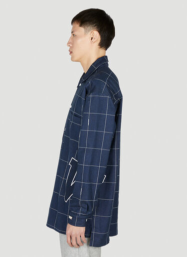 Saintwoods Contrast Stitch Flannel Shirt Navy swo0151004