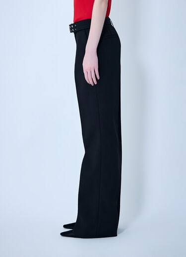 GANNI Bonded Crepe Belted Pants Black gan0263015