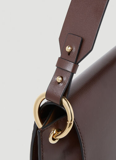 GANNI Banner Saddle Handbag Brown gan0253040
