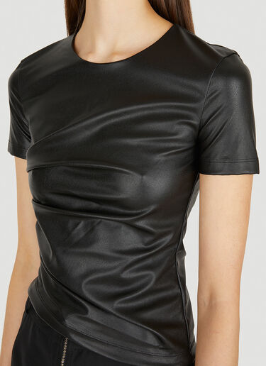 Helmut Lang Faux Leather T-Shirt Black hlm0250002