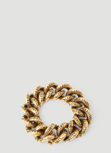 Balenciaga Debossed Logo Bracelet Gold bal0249085