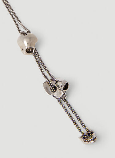 Alexander McQueen Divided Skull Necklace Silver amq0151089