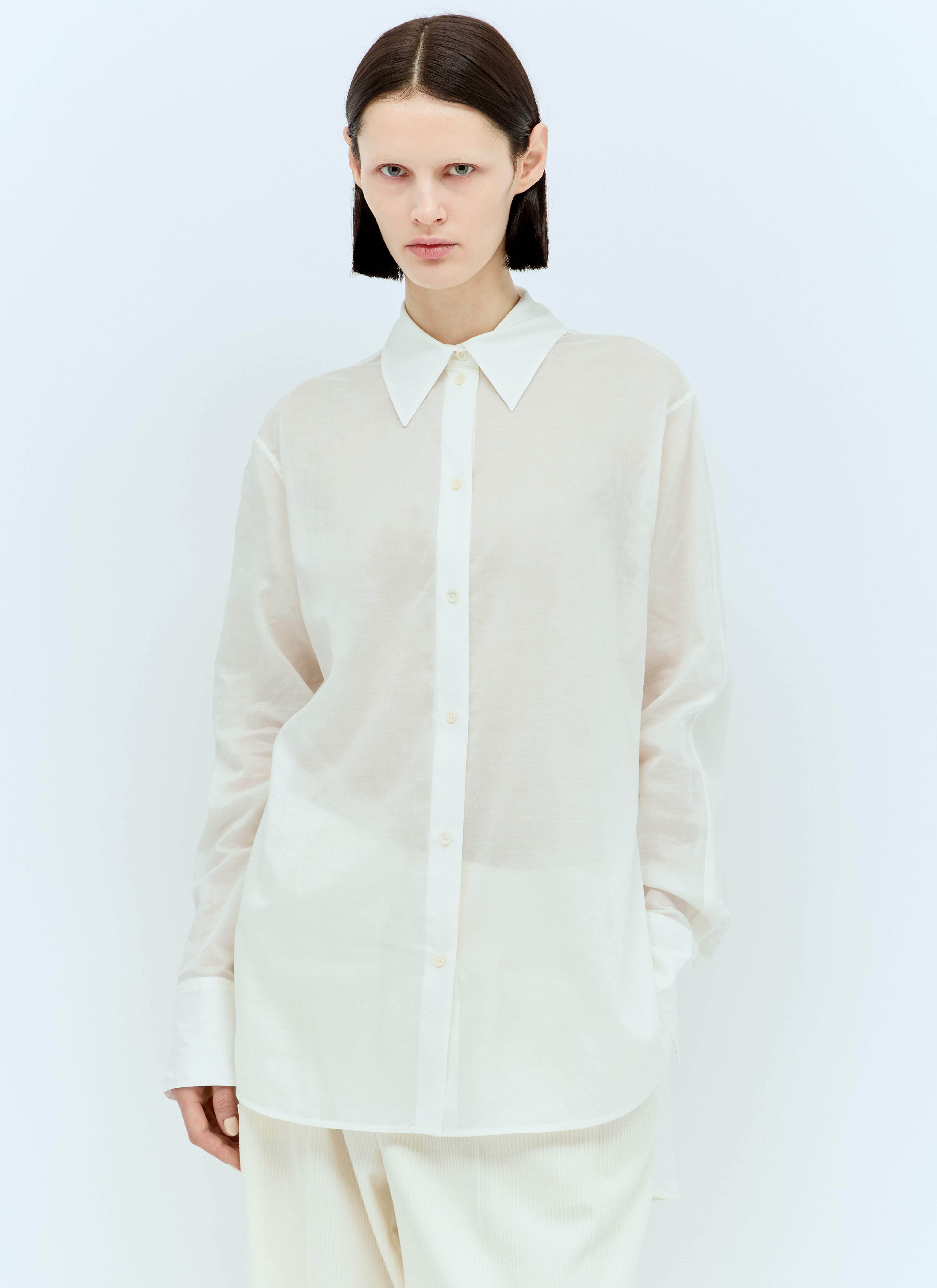 Saint Laurent Kimono-Sleeve Shirt Burgundy sla0256019