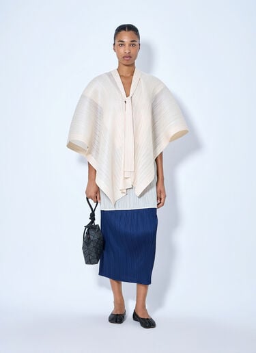 LN-CC® - Pleats Please Issey Miyake: Pleated Cape Blouse - Beige Pleats Please Issey Miyake Pleated Cape Blouse Beige plp0265004