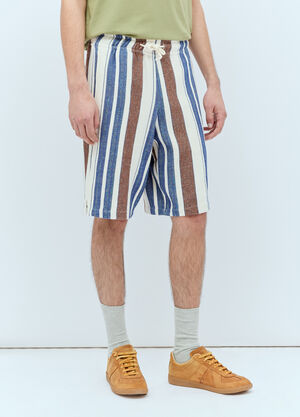 A.P.C. Paul Striped Shorts Green apc0156004