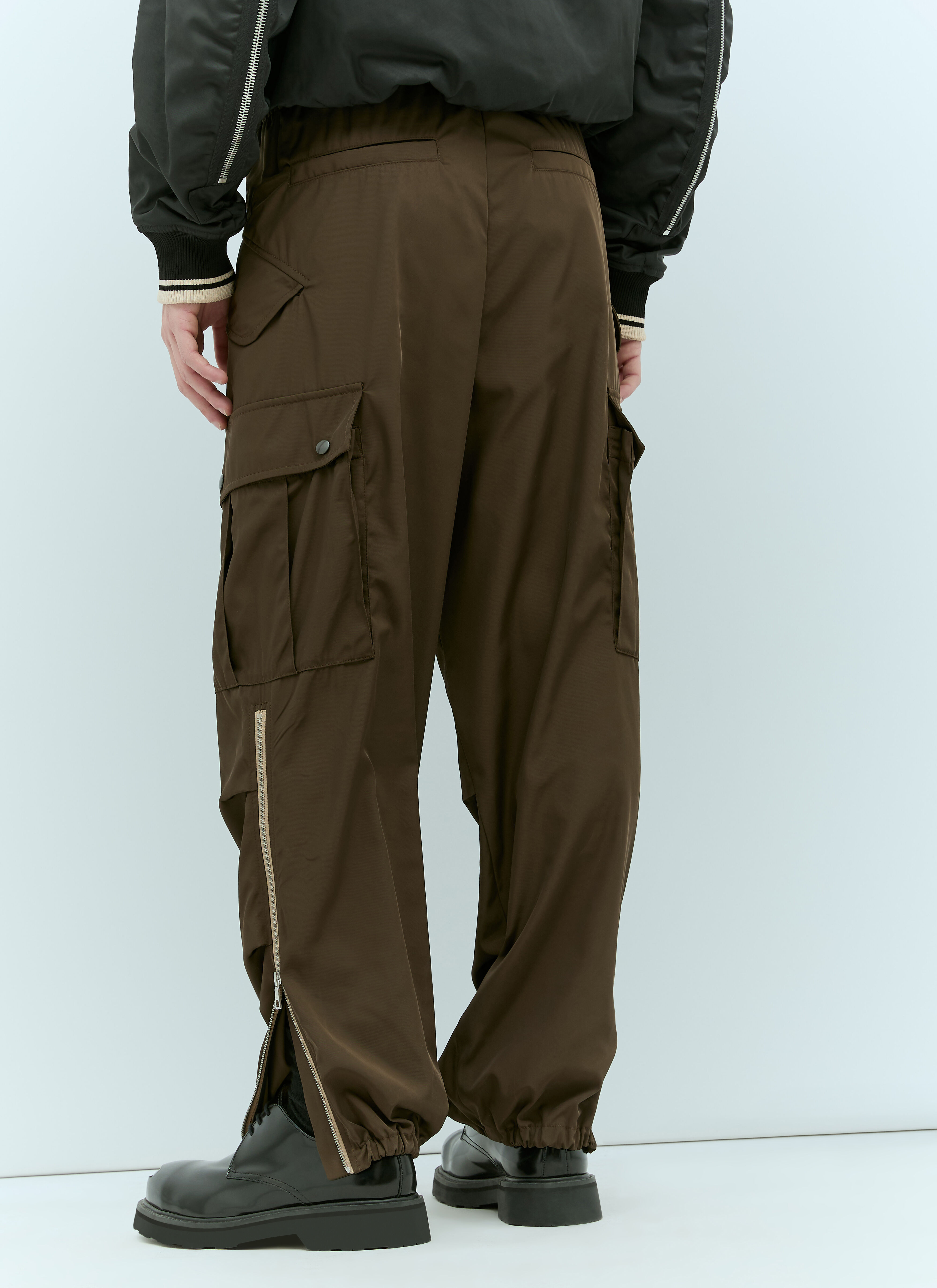 Dries Van Noten Men's' Satin Cargo Pants in Brown | LN-CC®