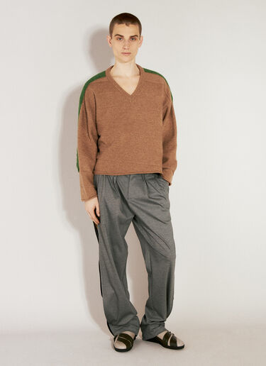Kiko Kostadinov Delian Vネックセーター ブラウン kko0156010