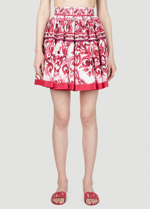 Dolce & Gabbana Majolica Print Skirt Pink dol0253001