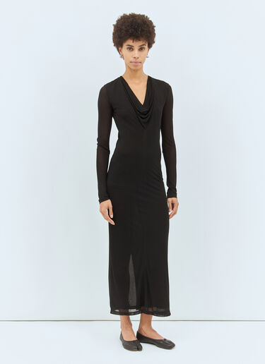 TOTEME Draped V-Neck Maxi Dress Black tot0258004