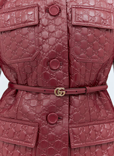 Gucci Interlocking G Leather Jacket Red guc0258008