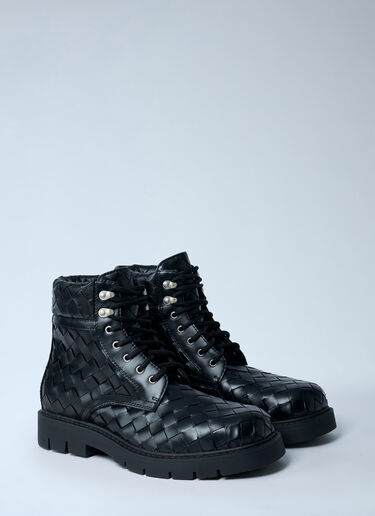 Bottega Veneta Haddock Lace-Up Ankle Boots Black bov0161011