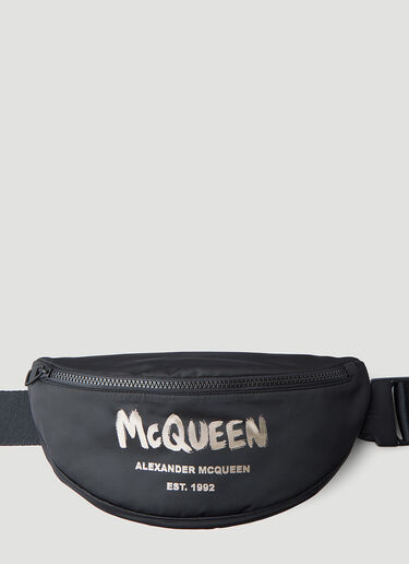 Alexander McQueen 그래피티 로고 벨트 백 블랙 amq0147062
