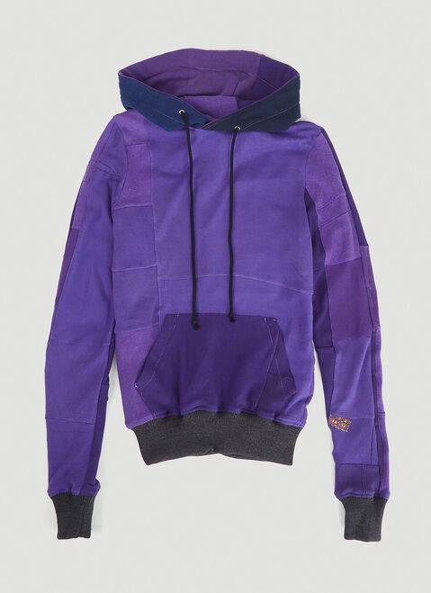 DRx FARMAxY FOR LN-CC x LEVI'S 모노크로마틱 디컨스트럭티드 패널링 후드 스웻셔츠 블루 dfl0347004