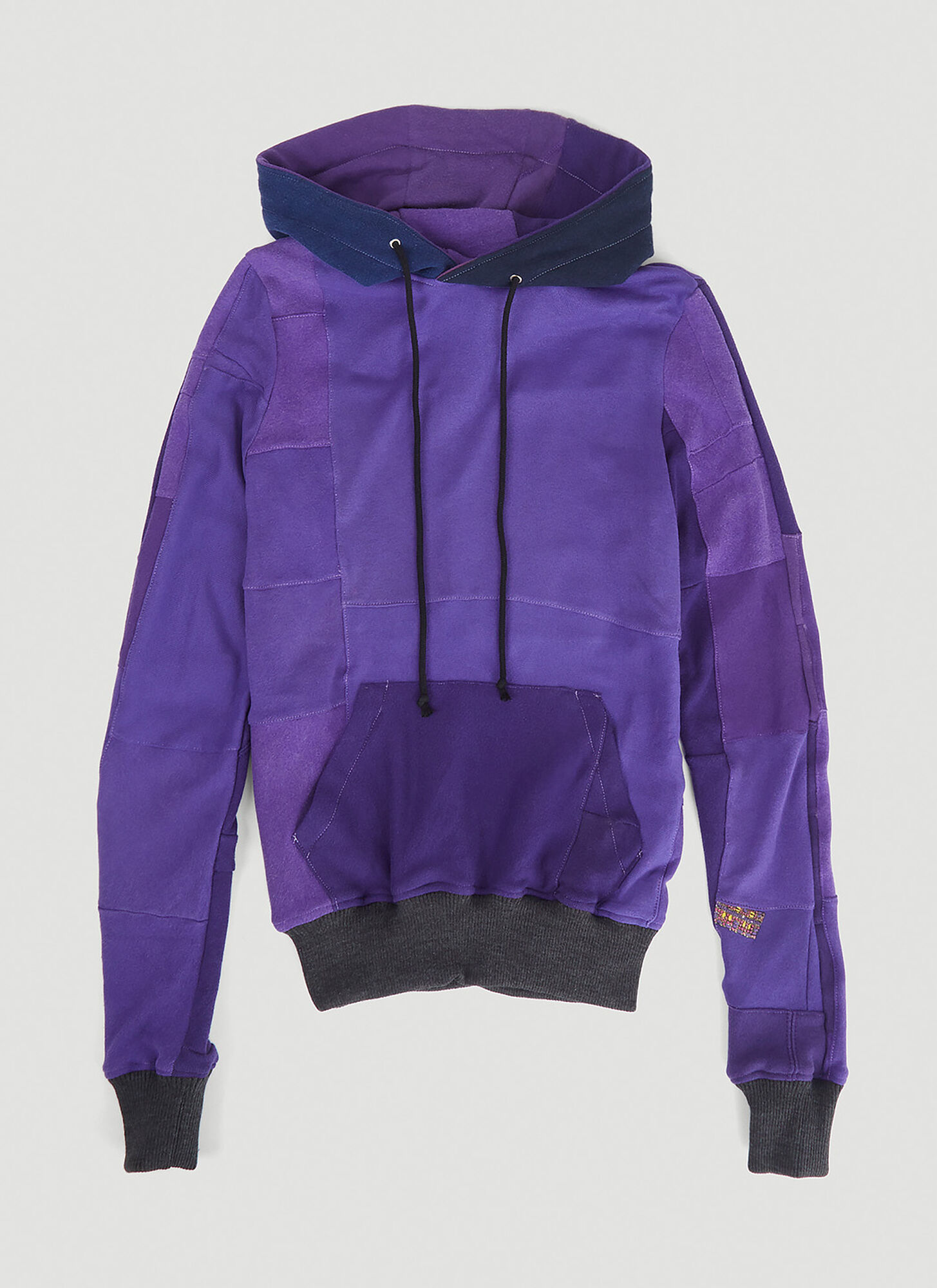 Drx Farmaxy For Ln-cc Monochromatic Deconstructed Panelling Hooded Sweatshirt Unisex Purple