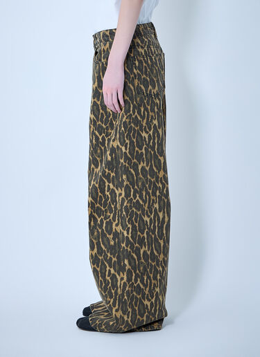 Print Denim Baggy Jeans GANNI Print Denim Baggy Jeans Brown gan0263017