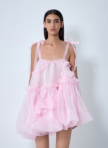 Ruffle Trim Midi Dress Cecilie Bahnsen Ruffle Trim Midi Dress Pink cec0262007