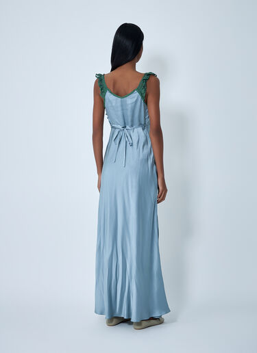 Silk Satin And Lace Maxi Dress Chloé Silk Satin And Lace Maxi Dress Blue chl0262004