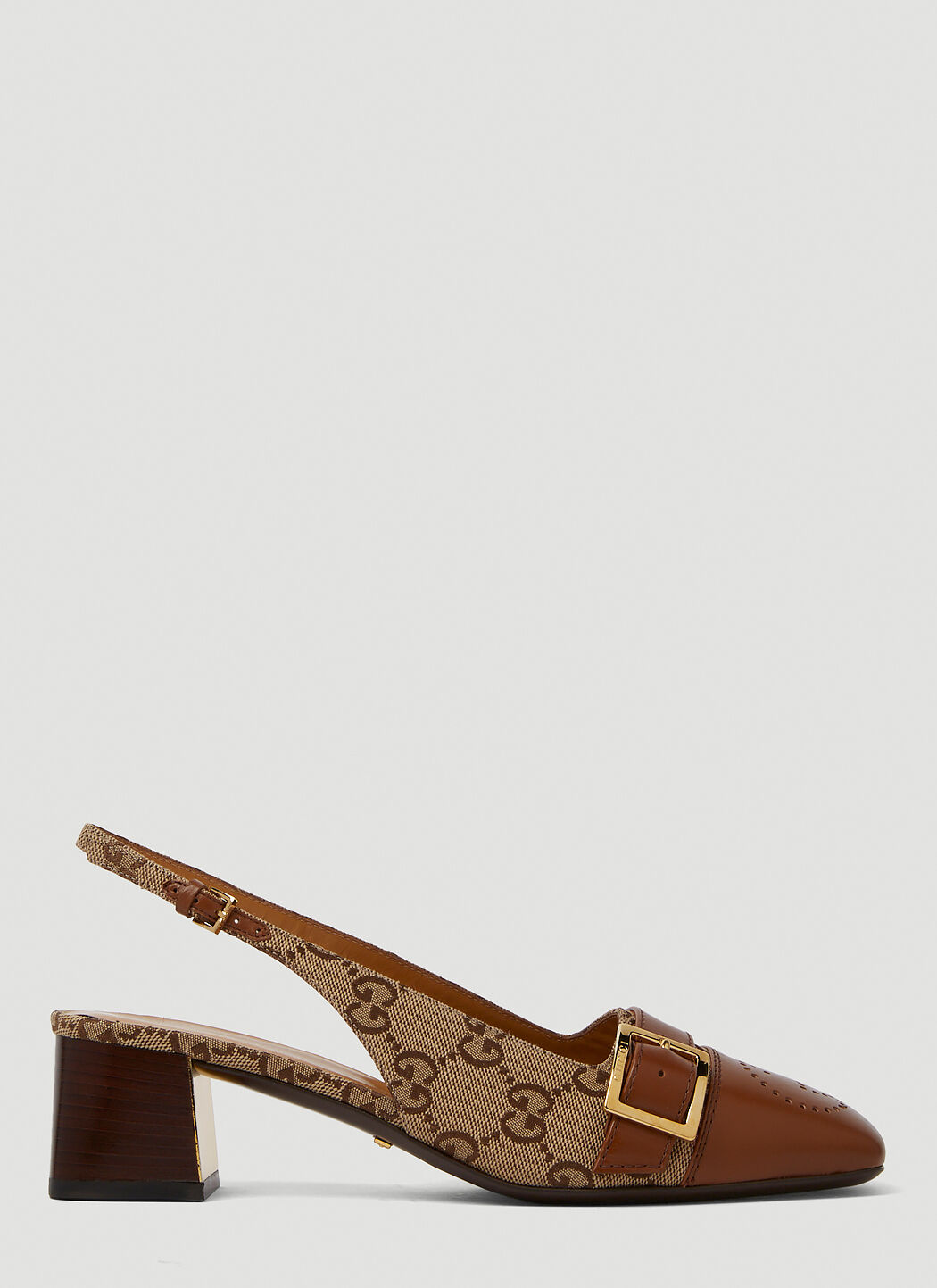 Gucci Women s GG Jacquard Slingback Shoes in Camel LN CC